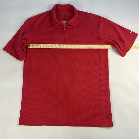 Nike Golf Polo Shirt Men's Vented Detailed Back 1/4 Zip Red Short Sleeve Size L - Picture 8 of 11